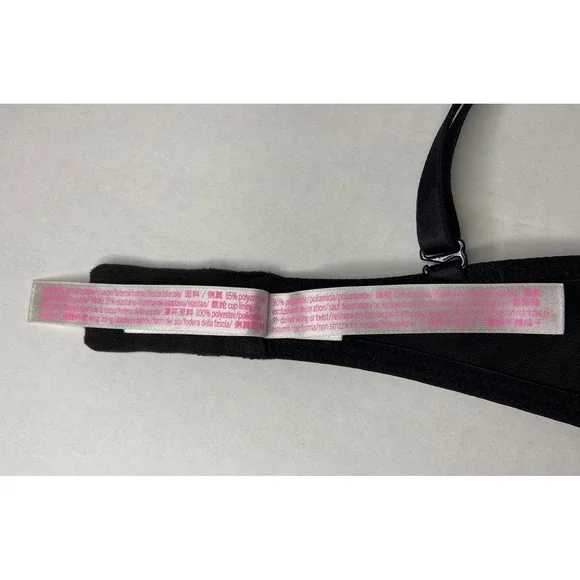 Victoria's Secret PINK Wear Everywhere Super Push Up Bra Black 34A Underwire - Picture 9 of 16